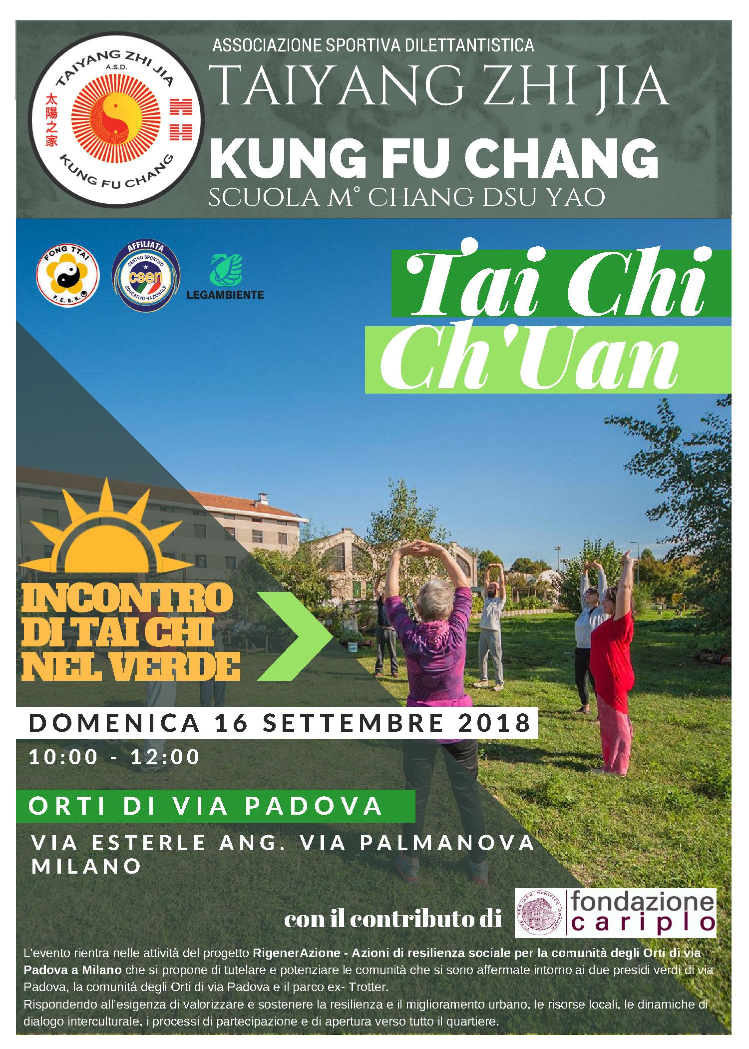 Tai Chi agli Orti di Via Padova 2018